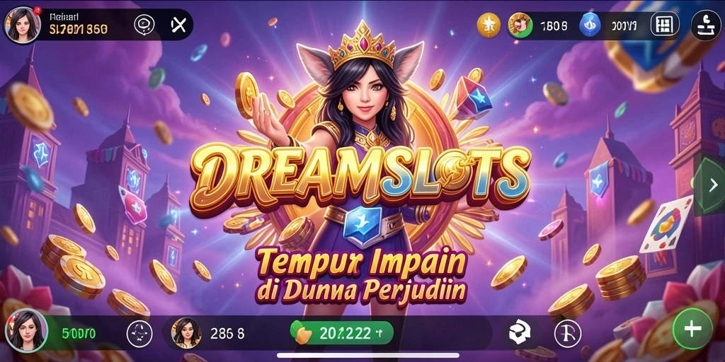 Tangkapan layar utama menunjukkan aksi menegangkan di arena DREAMSLOTS.