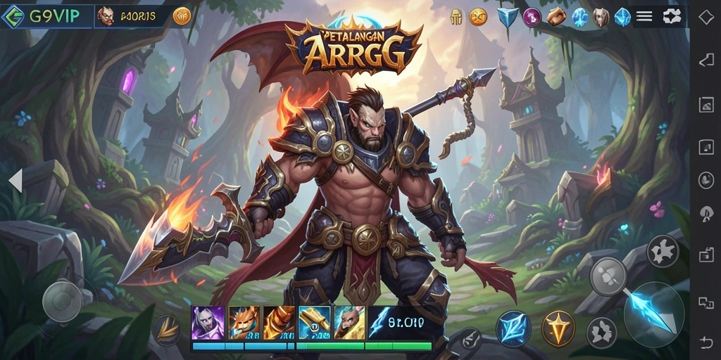 Tampilan aksi seru dalam permainan ARPG G9VIP.